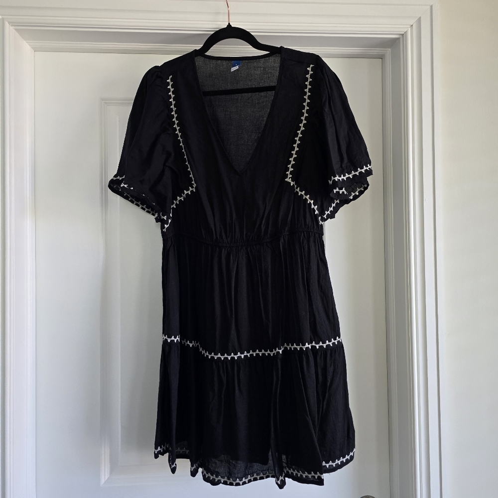Old Navy Black Dress with White Accents